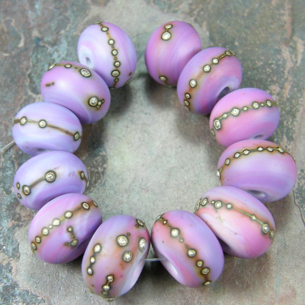 Lavender Glass Bead Pen - handmade lavender glass beads