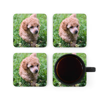 Poodle Coasters - Set of 4 Hardboard Coasters - Radiant Red Poodles - April