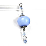 Baby Blue Lampwork Pendant, Swarovski Crystals, Handmade