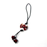 Red Swirl Lampwork Cellphone Charm, Purse Charm, Backpack Charm, Tote Bag Charm