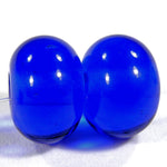 Handmade Lampwork Glass Beads, Intense Blue Shiny Glossy 057g