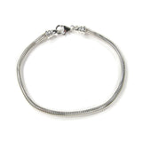 Sterling Silver Snake Chain Charm Bracelet With Threaded End Cap