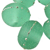 Handmade Lampwork Glass Beads, Pale Emerald Green Starlight Silver Etched