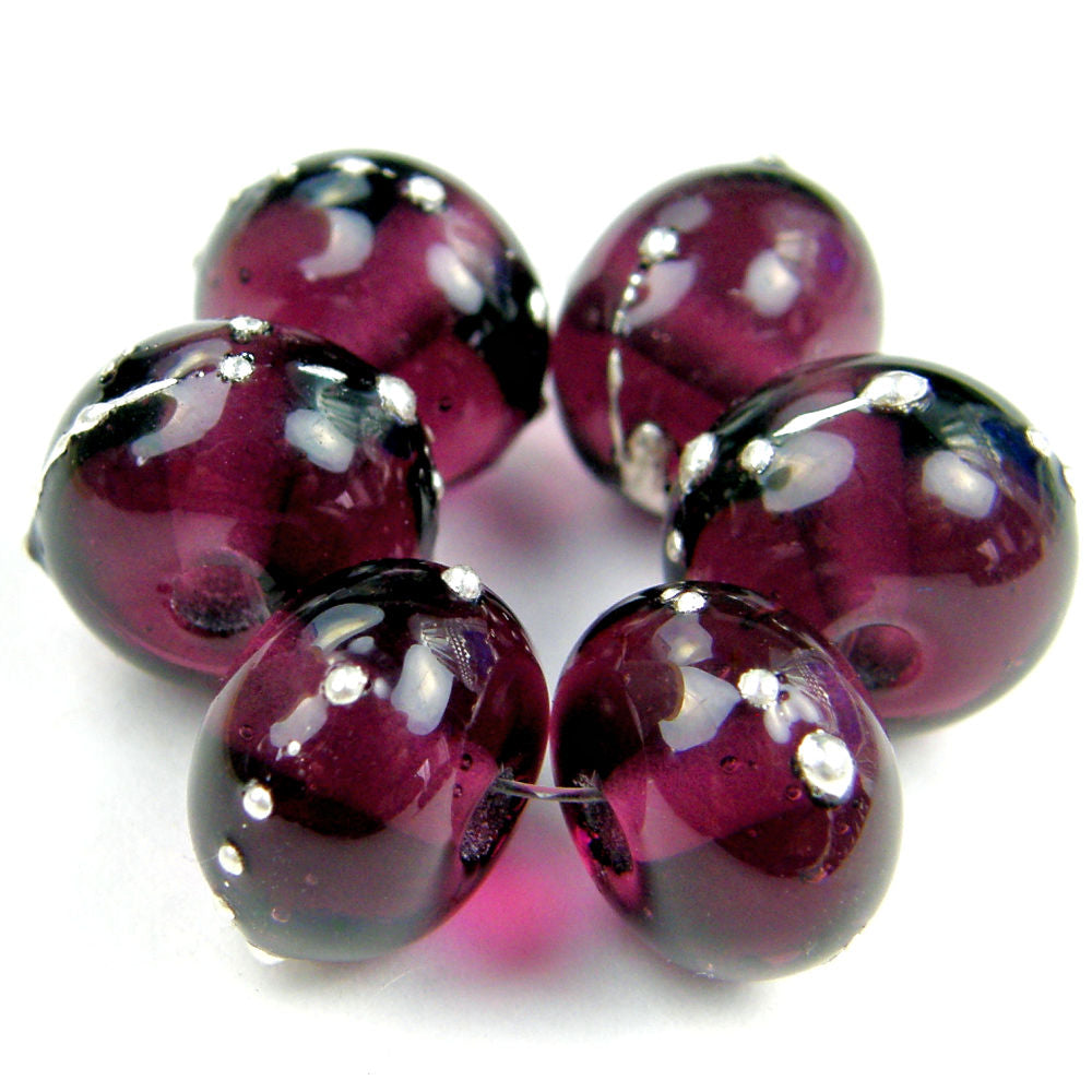 Handmade Large Hole Lampwork Beads, Handmade Glass Beads, Red Silver –  Covergirlbeads