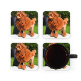 Poodle Coasters - Set of 4 Hardboard Coasters - Radiant Red Poodles - Terra Continental Clip