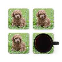 Poodle Coasters - Set of 4 Hardboard Coasters - Radiant Red Poodles - Bella