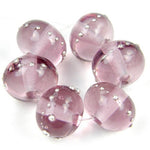 Shiny transparent pale amethyst handmade lampwork beads