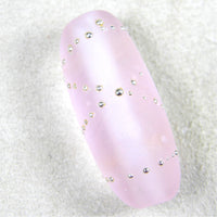 Handmade Lampwork Glass Focal Beads, Rose Quartz Pink Silver Etched Frosted Oblong