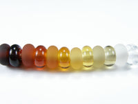 Example group of shiny and etched amber and clear large hole lampwork beads