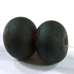 Handmade Lampwork Glass Beads, Dark Amber Rootbeer Brown Etched 016e