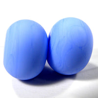 Handmade Lampwork Glass Beads, Periwinkle Blue Etched Matte 220e