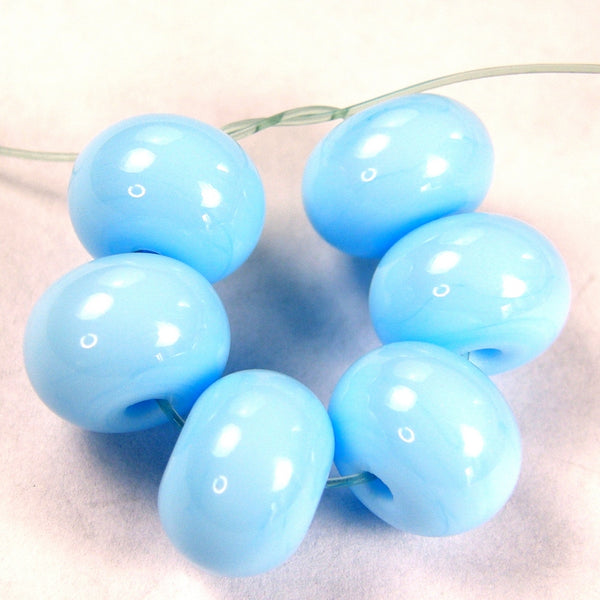 Handmade Lampwork Glass Beads, Periwinkle Blue Shiny Glossy – Covergirlbeads