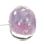 Handmade Lampwork Focal Beads, Encased Premium Purple Cubic Zirconias