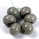 Handmade Lampwork Glass Beads, Light Gray Shiny Glossy 248g