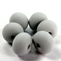 Handmade Lampwork Glass Beads, Pearl Gray Etched Matte 268e