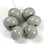 Handmade Lampwork Glass Beads, Pearl Gray Shiny Glossy 268g