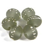 Handmade Lampwork Glass Beads, Transparent Gray Silver Etched 048efs