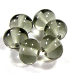 Handmade Lampwork Glass Beads, Transparent Gray Shiny 048g