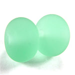 Handmade Lampwork Glass Beads, Pale Emerald Green Etched Matte 031e