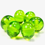 Handmade Lampwork Glass Beads, Medium Grass Green Shiny Glossy 022g