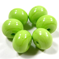 Handmade Lampwork Glass Beads, Lime Green Shiny Glossy 212g