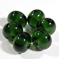 Handmade Lampwork Glass Beads, Transparent Sage Green Shiny Glossy 019g