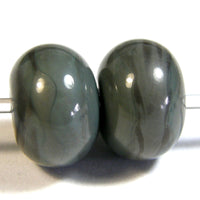Handmade Lampwork Glass Beads, Grigio Verde Gray Green Shiny Glossy 855g