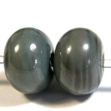 Handmade Lampwork Glass Beads, Grigio Verde Gray Green Shiny Glossy 855g