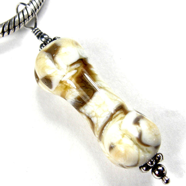No Bones About It Lampwork Glass Pendant, Sterling Silver, Handmade Jewelry