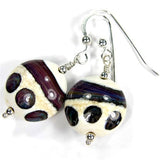Earrings, Terranova Ivory Lampwork Dangle Earrings, Sterling Silver, Artisan Handmade Jewelry