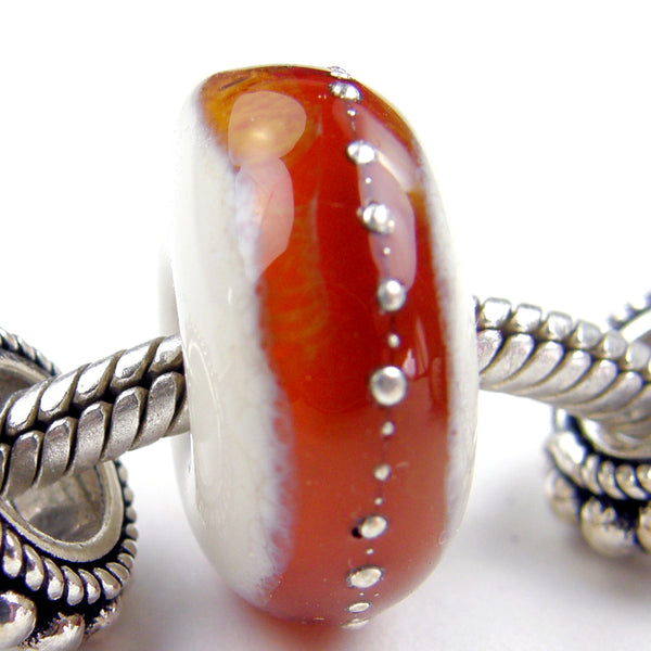Handmade Large Hole Lampwork Beads, Glass Charms, Encased Red Dichroic –  Covergirlbeads