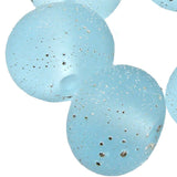 Handmade Lampwork Glass Beads, Pale Aqua Blue Starlight Sparkles Etched