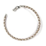 Pearl Braided Leather Charm Bracelet With Sterling Silver Threaded End Cap