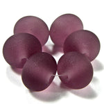 Handmade Lampwork Glass Beads, Light Amethyst Purple Etched Matte 040e