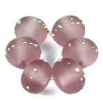 Handmade Lampwork Glass Beads, Pale Amethyst Purple Silver Etched 046efs