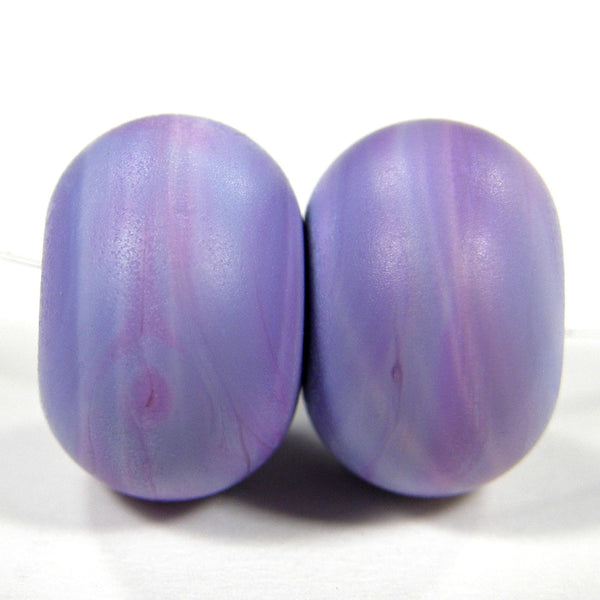 Handmade Lampwork Glass Beads, Premium Purple EDP Etched Matte 254e