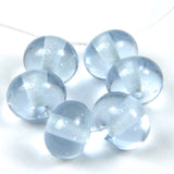 Handmade Lampwork Glass Beads, Purple Pale Lavender Blue Shift Silver Shiny 080gfs