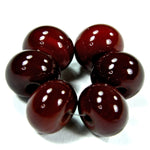 Handmade Lampwork Glass Beads, Medium Red Dark Cranberry Shiny 432dkg