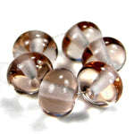Handmade Lampwork Glass Beads, Rosata Pink Shiny Glossy 083g