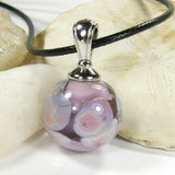 Moons Over Lavender Lampwork Pendant Necklace Galaxy Globe Sphere 20017