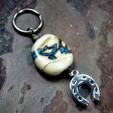 Southwest Horse Shoe and Lampwork Bead Key Chain