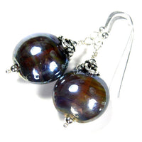 Powerful Triton Lampwork Dangle Earrings, Sterling Silver, Artisan Handmade Jewelry