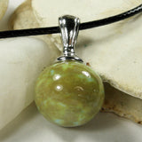 Rustic Sand Blue Lampwork Pendant Necklace Galaxy Globe Sphere 20023