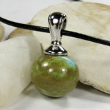 Rustic Sand Blue Lampwork Pendant Necklace Galaxy Globe Sphere 20023