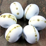Handmade Lampwork Glass Beads, White Silver Etched Matte 204efs