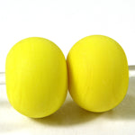 Handmade Lampwork Glass Beads, Bright Acid Yellow Etched Matte 416e