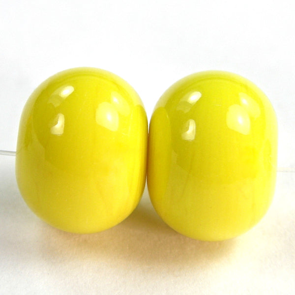 Handmade Lampwork Glass Beads, Bright Acid Yellow Shiny Glossy 416g