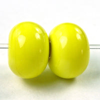 Handmade Lampwork Glass Beads, Light Lemon Yellow Shiny 404g