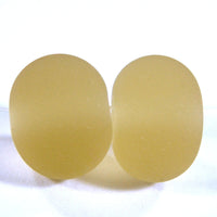 Handmade Lampwork Glass Beads, Straw Yellow Etched Matte 049e
